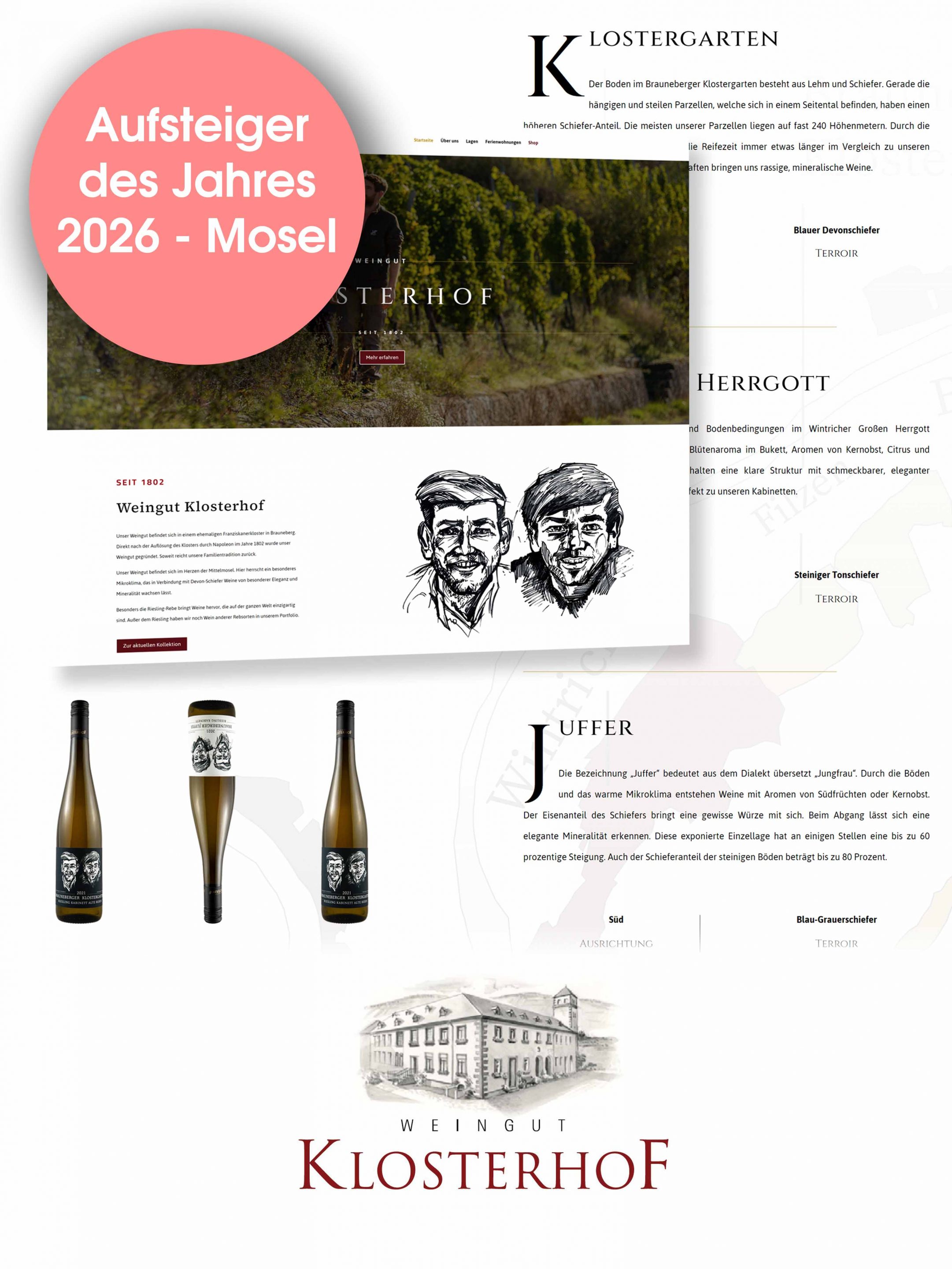 Die neue Website des Weingut Klsoterhofs wird vorgestellt.
